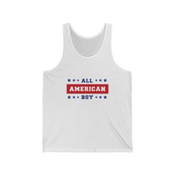 Adult Unisex Jersey Tank Shirt Top - 4th Of July All American Boy