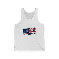 Adult Unisex Jersey Tank Shirt Top - America USA Map