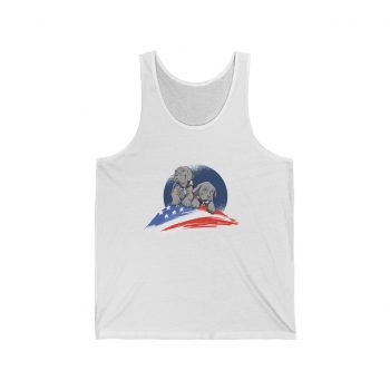 Adult Unisex Jersey Tank Shirt Top - American Flag Dogs Puppies