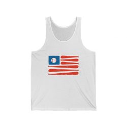 Adult Unisex Jersey Tank Shirt Top - Baseball American Flag