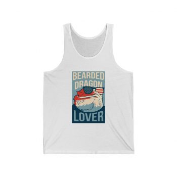 Adult Unisex Jersey Tank Shirt Top - Bearded Dragon Lover Sun Glasses