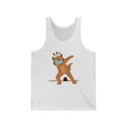 Adult Unisex Jersey Tank Shirt Top - Cat Dabbing Coronavirus Covid 19