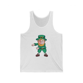 Adult Unisex Jersey Tank Shirt Top - Dancing Leprechaun Flossing St Patricks Day