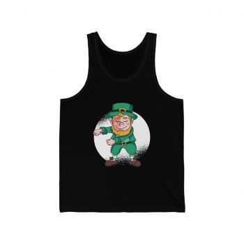 Adult Unisex Jersey Tank Shirt Top - Dancing Leprechaun Flossing St Patricks Day