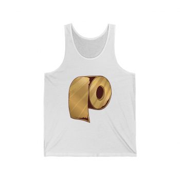 Adult Unisex Jersey Tank Shirt Top - Gold Golden Toilet Paper Coronavirus Covid-19