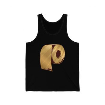 Adult Unisex Jersey Tank Shirt Top - Gold Golden Toilet Paper Coronavirus Covid-19