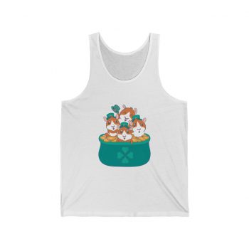 Adult Unisex Jersey Tank Shirt Top - Guinea Pigs St Patricks Day Pot of Gold