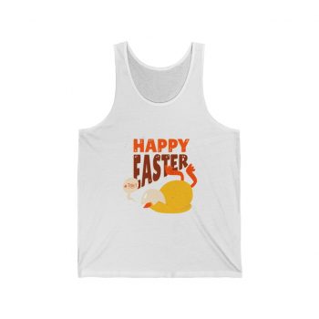 Adult Unisex Jersey Tank Shirt Top - Happy Easter - Chick Fell Down with Broken Egg