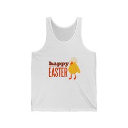 Adult Unisex Jersey Tank Shirt Top - Happy Easter - Chick Wearing a Broken Egg