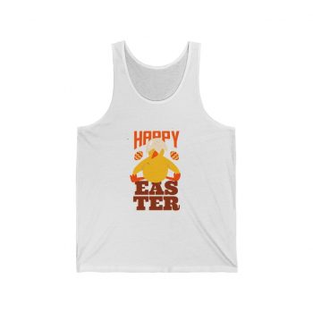 Adult Unisex Jersey Tank Shirt Top - Happy Easter - Chick with Broken Egg