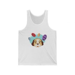 Adult Unisex Jersey Tank Shirt Top - Havaneser Havanese Dog Easter Eggs