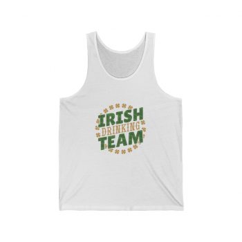 Adult Unisex Jersey Tank Shirt Top - Irish Drinking Team Shamrocks