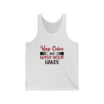 Adult Unisex Jersey Tank Shirt Top - Keep Calm and Wash Your Hands Covid 19 Coronavirus