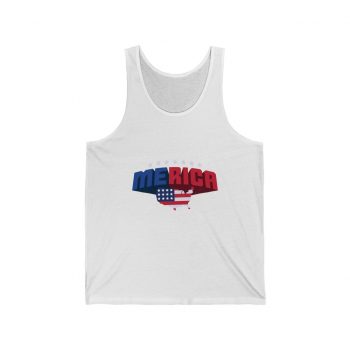 Adult Unisex Jersey Tank Shirt Top - Merica USA American Flag