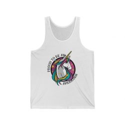 Adult Unisex Jersey Tank Shirt Top - Proud To Be An Americorn - American Unicorn