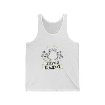 Adult Unisex Jersey Tank Shirt Top Several Colors - Celebrate Happy St Patricks Day Pot of Gold Clover