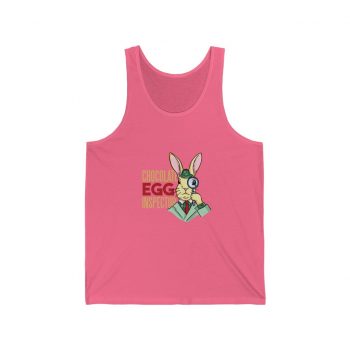 Adult Unisex Jersey Tank Shirt Top Several Colors - Chocolate Egg Inspector Sherlock Detective Easter