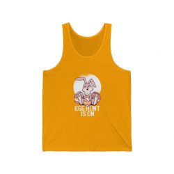 Adult Unisex Jersey Tank Shirt Top Several Colors - Easter Egg Hunt is On  - Bunny Eggs