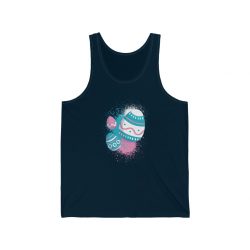 Adult Unisex Jersey Tank Shirt Top Several Colors - Easter Eggs Spray Painted Blue Pink White