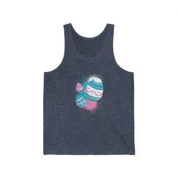 Adult Unisex Jersey Tank Shirt Top Several Colors - Easter Eggs Spray Painted Blue Pink White