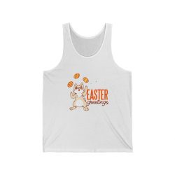 Adult Unisex Jersey Tank Shirt Top Several Colors - Easter Greetings - Bunny Eggs