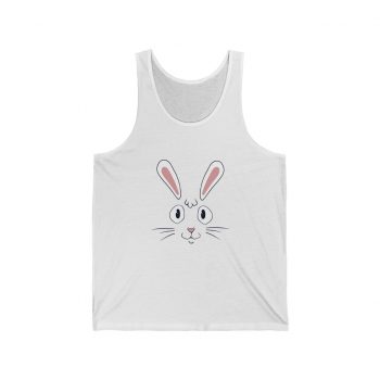 Adult Unisex Jersey Tank Shirt Top Several Colors - Easter Rabbit Face Bunny Ears