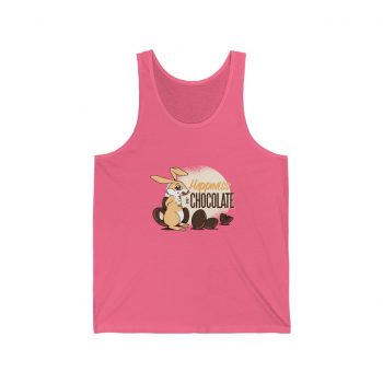 Adult Unisex Jersey Tank Shirt Top Several Colors - Happiness Is Chocolate Eggs Easter Bunny