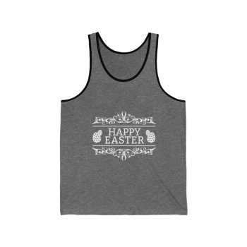 Adult Unisex Jersey Tank Shirt Top Several Colors - Happy Easter - Easter Eggs