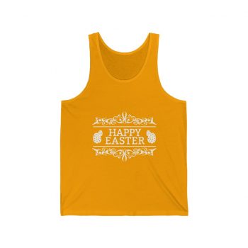 Adult Unisex Jersey Tank Shirt Top Several Colors - Happy Easter - Easter Eggs