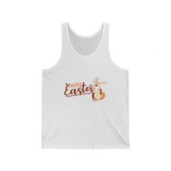 Adult Unisex Jersey Tank Shirt Top Several Colors - Hoppy Easter - Happy Easter Bunny Eggs