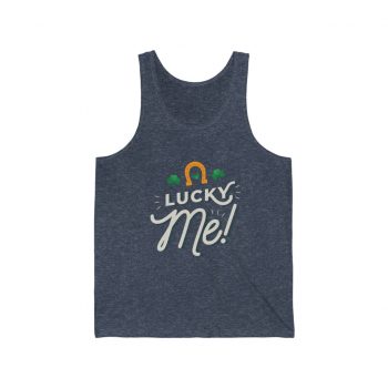 Adult Unisex Jersey Tank Shirt Top Several Colors - Lucky Me Clover Shamrock Horseshoe St Patricks Day