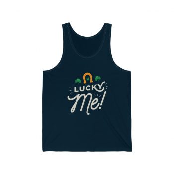 Adult Unisex Jersey Tank Shirt Top Several Colors - Lucky Me Clover Shamrock Horseshoe St Patricks Day