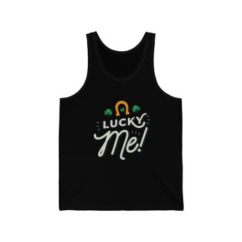 Adult Unisex Jersey Tank Shirt Top Several Colors - Lucky Me Clover Shamrock Horseshoe St Patricks Day