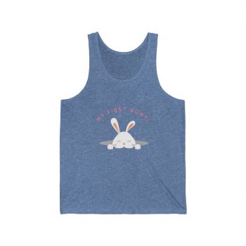 Adult Unisex Jersey Tank Shirt Top Several Colors - My First Easter Egg Hunt Easter Bunny