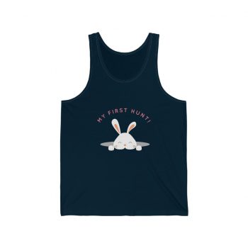 Adult Unisex Jersey Tank Shirt Top Several Colors - My First Easter Egg Hunt Easter Bunny