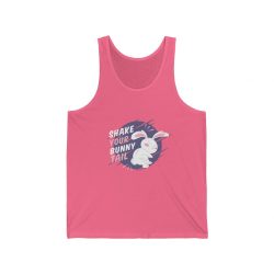 Adult Unisex Jersey Tank Shirt Top Several Colors - Shake Your Bunny Tail Easter Rabbit