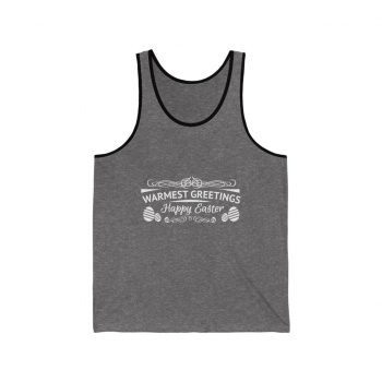 Adult Unisex Jersey Tank Shirt Top Several Colors - Warmest Greetings Happy Easter