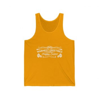 Adult Unisex Jersey Tank Shirt Top Several Colors - Warmest Greetings Happy Easter