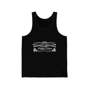 Adult Unisex Jersey Tank Shirt Top Several Colors - Warmest Greetings Happy Easter