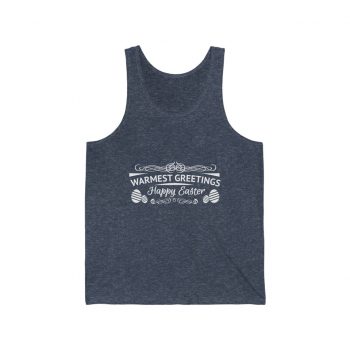 Adult Unisex Jersey Tank Shirt Top Several Colors - Warmest Greetings Happy Easter