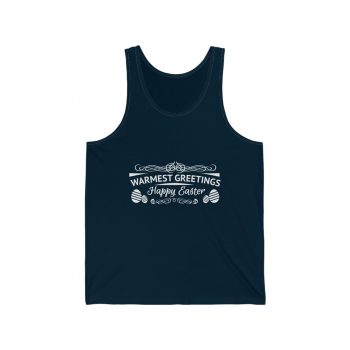 Adult Unisex Jersey Tank Shirt Top Several Colors - Warmest Greetings Happy Easter