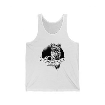 Adult Unisex Jersey Tank Shirt Top - Shes a Bad Moma Alpaca Mom