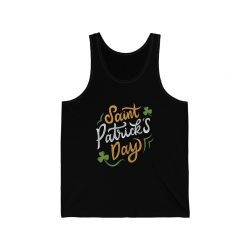 Adult Unisex Jersey Tank Shirt Top - St Patricks Day Shamrocks Clovers Orange Green