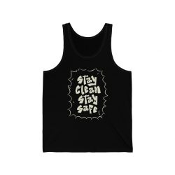 Adult Unisex Jersey Tank Shirt Top - Stay Clean Stay Safe Coronavirus Covid 19