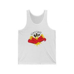 Adult Unisex Jersey Tank Shirt Top - Stay Safe Bro Elbow Bump Covid 19 Coronavirus