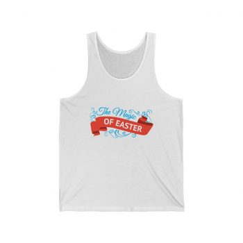 Adult Unisex Jersey Tank Shirt Top - The Magic of Easter - Red Blue