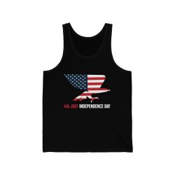 Adult Unisex Jersey Tank Shirt Top - USA 4th July Independence Day American Eagle Flag