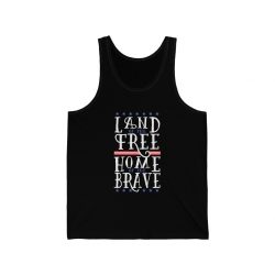 Adult Unisex Jersey Tank Shirt Top - USA Land of the Free Home of the Brave