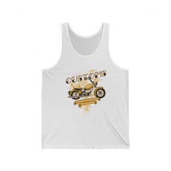 Adult Unisex Jersey Tank Shirt Top - Vintage Motorcycle American Customs Powered