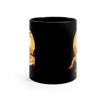 Black Coffee Mug - Bearded Dragon Desert Sun